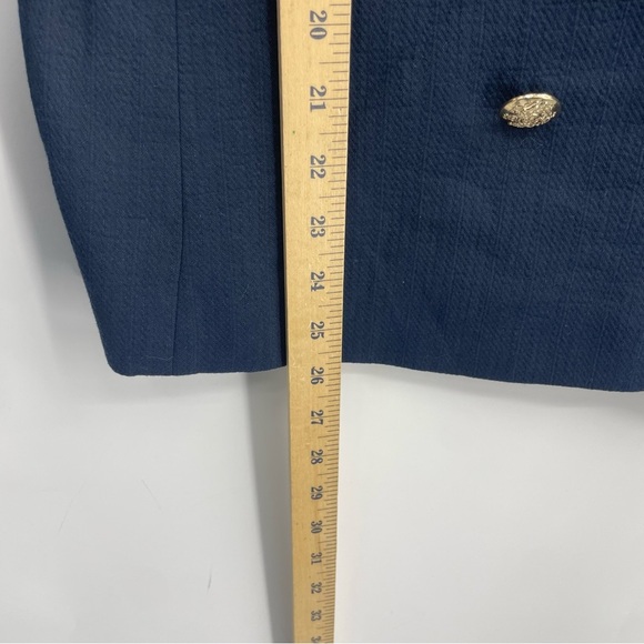 NWT Banana Republic Textured Cotton-Linen Blazer navy blue Sz 2 double breasted - Picture 7 of 10